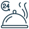 24x7 room service facility icon