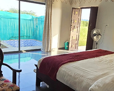 plunge pool cottage at Agvani Resort Jawai