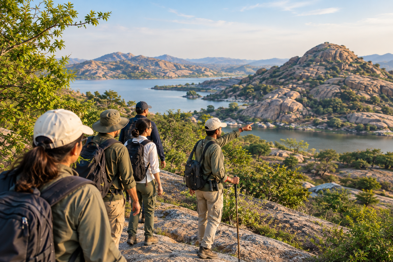 guided granite hill walk near Bera Jawai